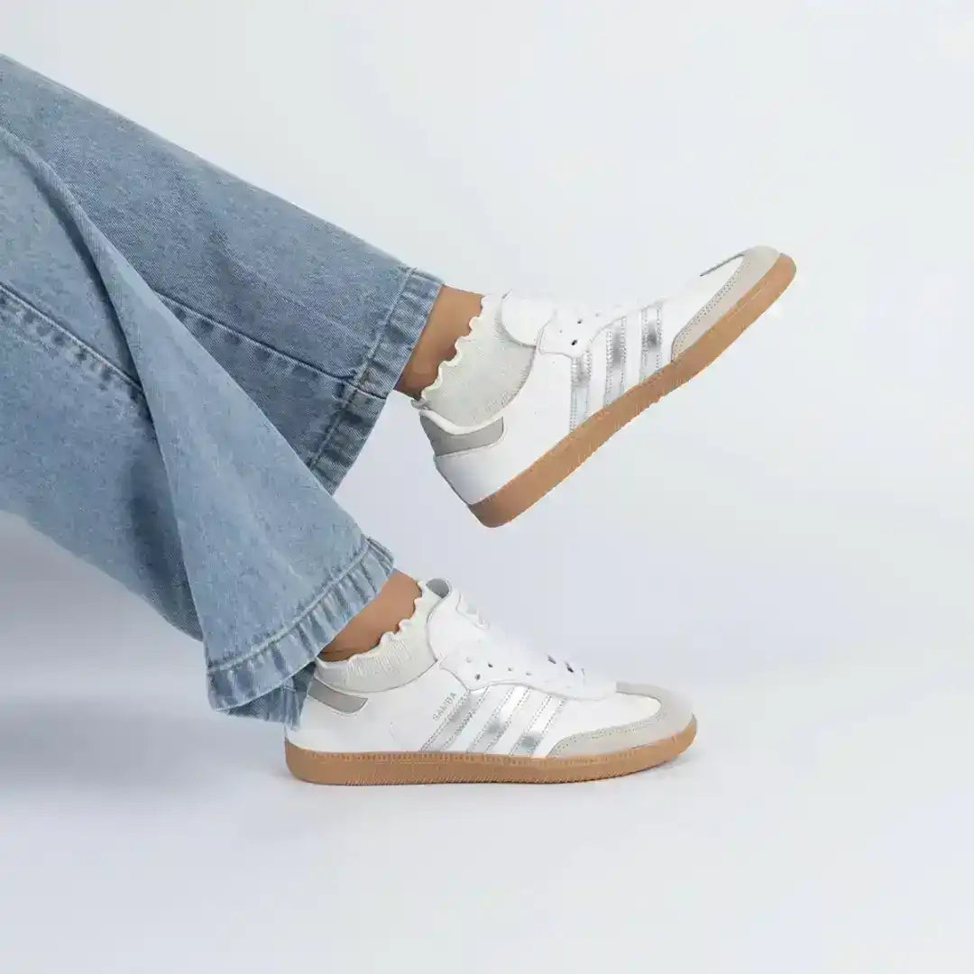 Adidas Samba OG White Silver Metallic Grey | Classic Premium Edition