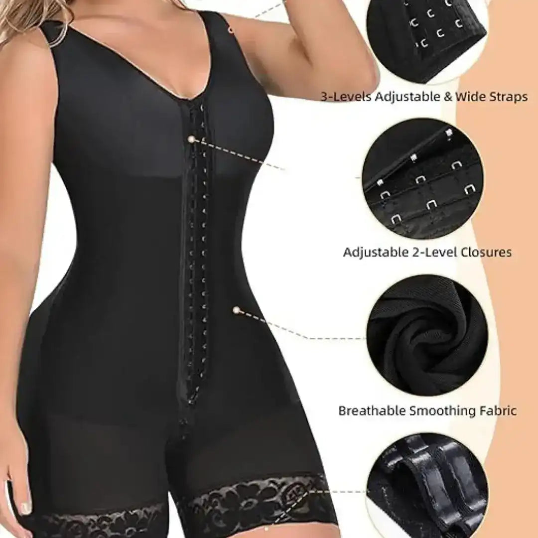 The Royal Contour Bodysuit | Pro-Grade Colombian Faja: Zipper Crotch Edition