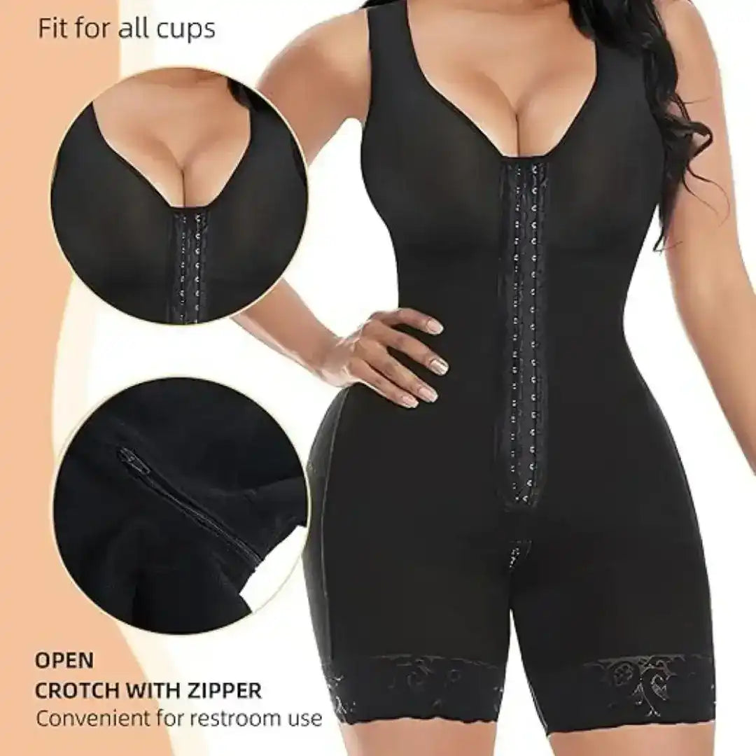 The Royal Contour Bodysuit | Pro-Grade Colombian Faja: Zipper Crotch Edition
