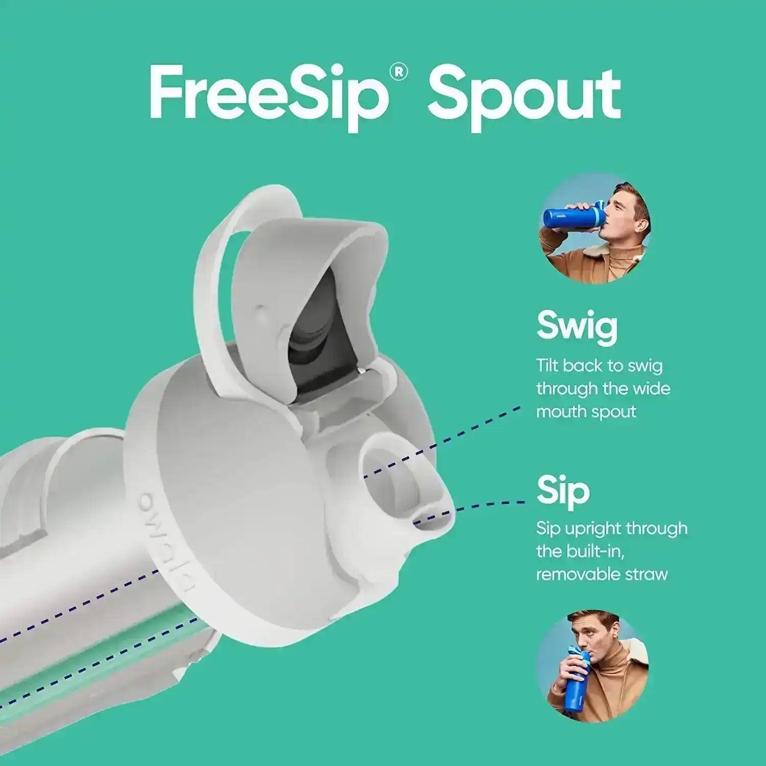 Owala FreeSip Water Bottle Stainless Steel, 32 Oz.