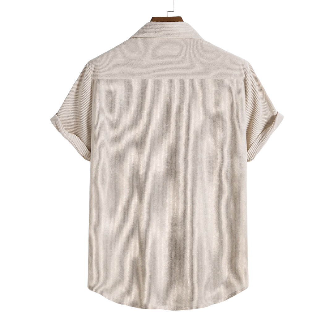 Short-Sleeved Corduroy Button Up Shirt & Shorts