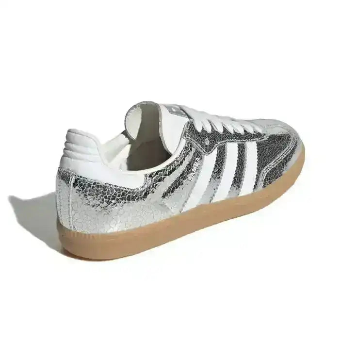 Samba OG Silver Metallic Cracked Leather