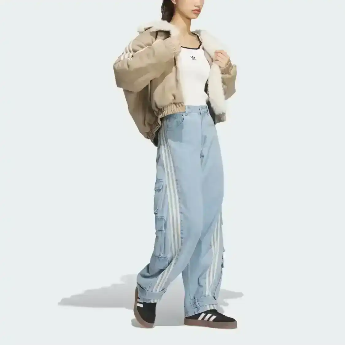 Adidas Originals Oversized Faux Suede Sherpa Jacket