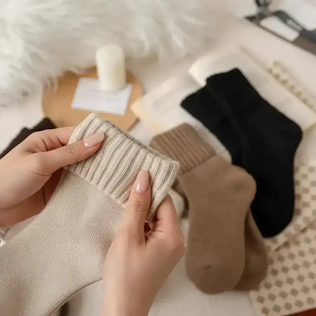 The CloudKnit Luxe Crew, The "Everyday" Soft Sock! (Ultra-Plush Ribbed Comfort Socks)
