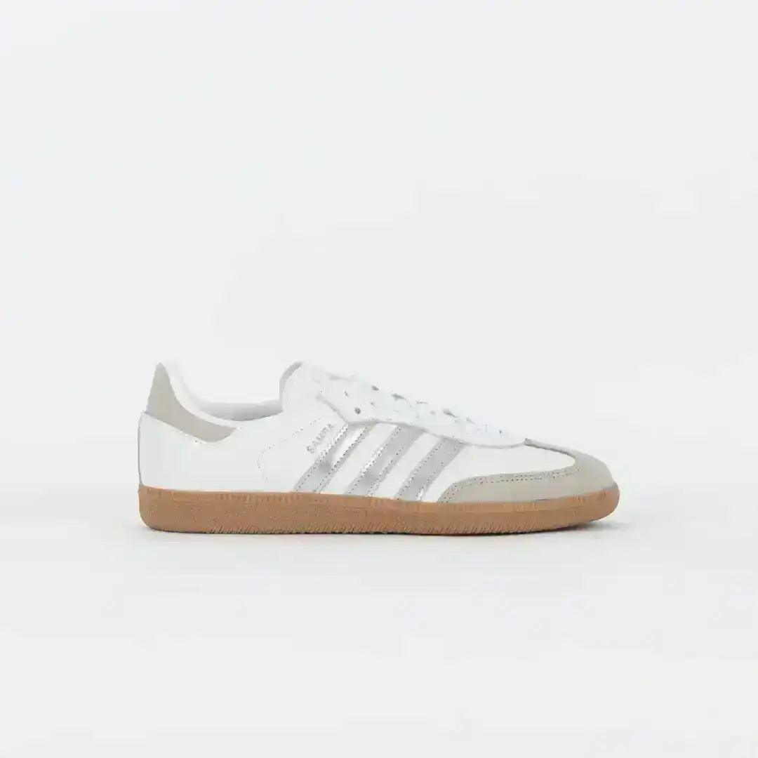 Adidas Samba OG White Silver Metallic Grey | Classic Premium Edition