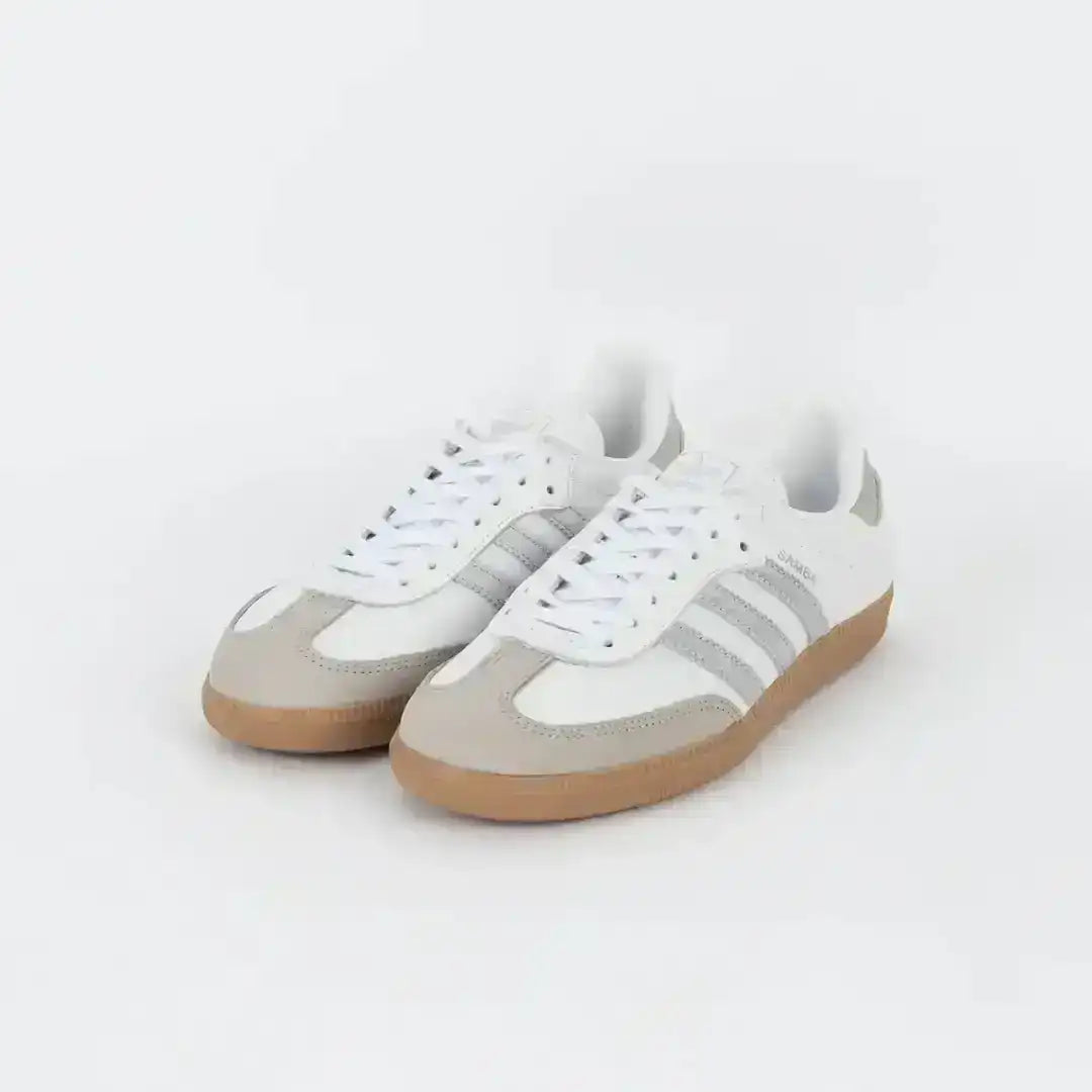 Adidas Samba OG White Silver Metallic Grey | Classic Premium Edition