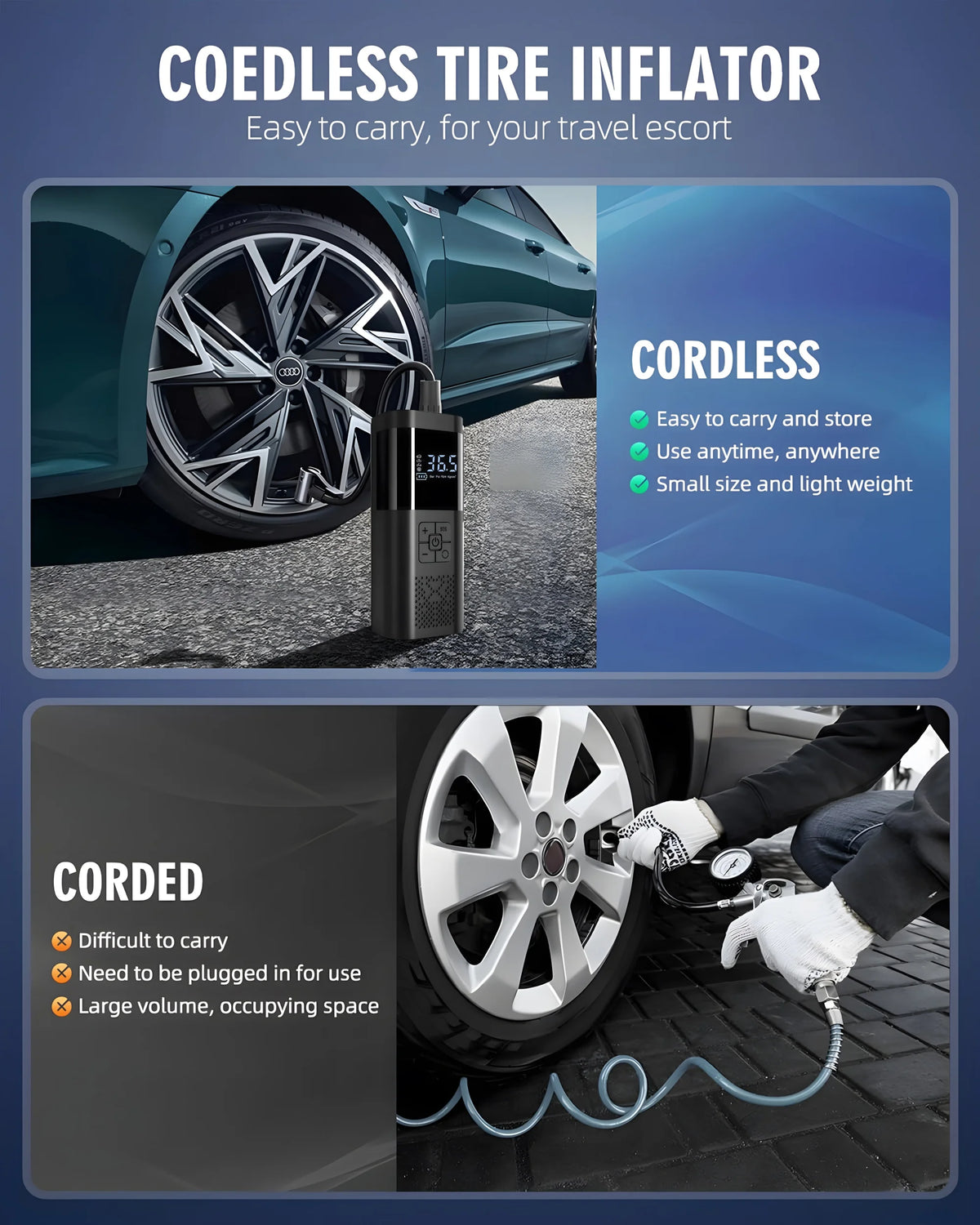 150 PSI Cordless Tire Inflator