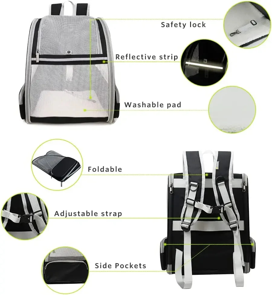 Expandable Breathable Pet Carrier Backpack