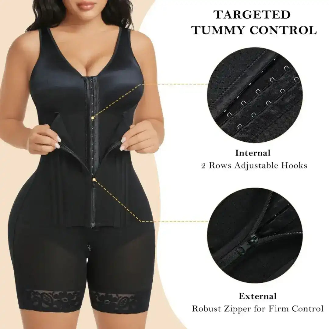 The Royal Contour Bodysuit | Pro-Grade Colombian Faja: Zipper Crotch Edition
