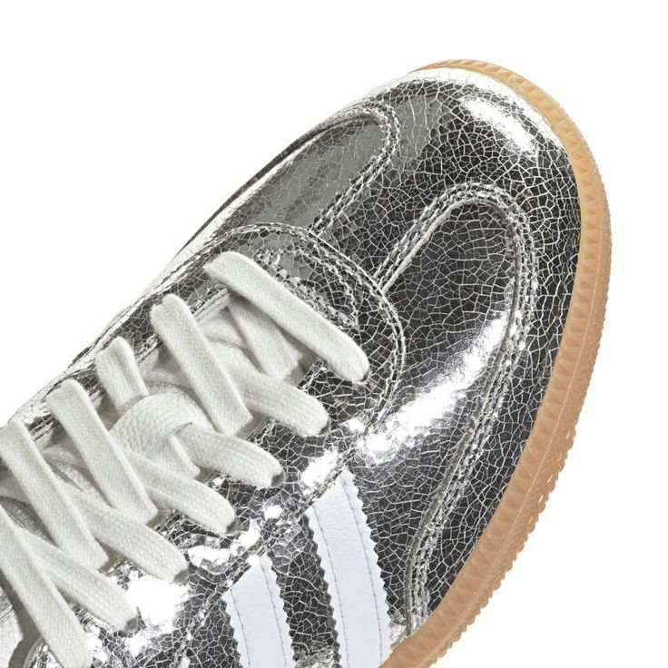 Samba OG Silver Metallic Cracked Leather